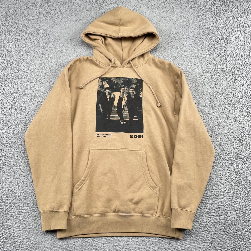 Jonas Brothers Hoodie Mens L Tan The Remember This Tour 2021 Concert Graphic L L